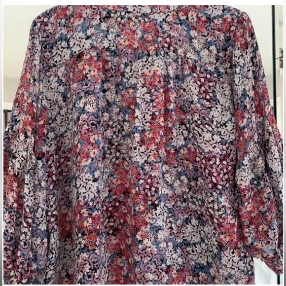 Parker New York Printed Blouse 100% Silk size Large - Picture 2 of 5